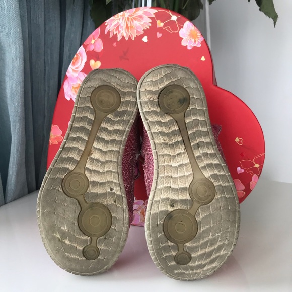 Stride Rite sandals Memory Foam Toddler size 11 LIKE NEW SPARKLE PINK CLOSED TOE - Picture 6 of 7